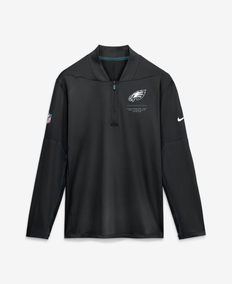 Men's Black Philadelphia Eagles Sideline Logo Glory Midweight Dri-FIT Half-Zip Pullover