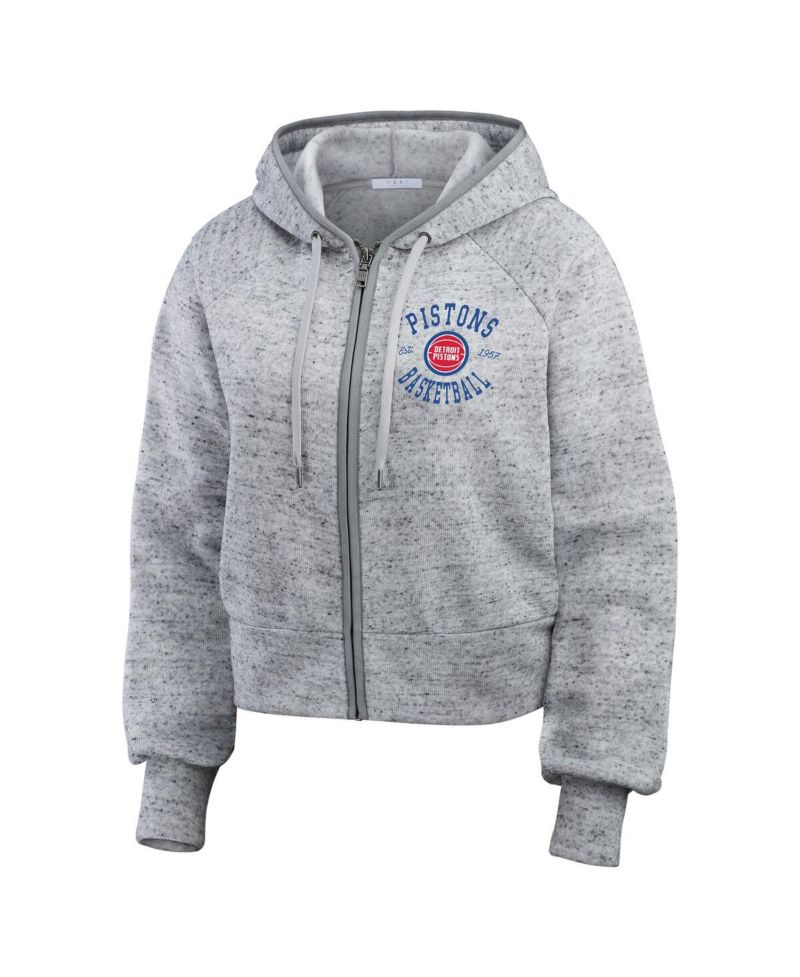 Women's Heather Gray Detroit Pistons Speckled Radiator Full-Zip Hoodie