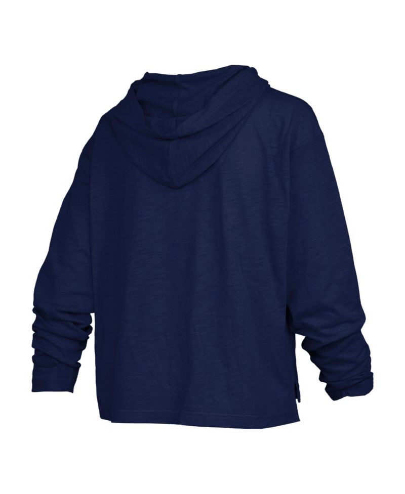 Women's Navy Penn State Nittany Lions Nelson Arch Over Logo Long Sleeve Hooded Slub T-Shirt