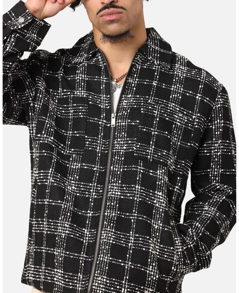 Men's Boucle Tweed Zip Jacket