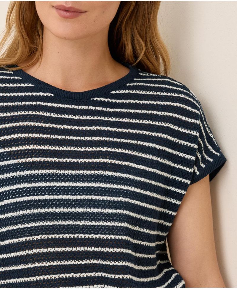 Beachside Crochet Knit Short Sleeve Top
