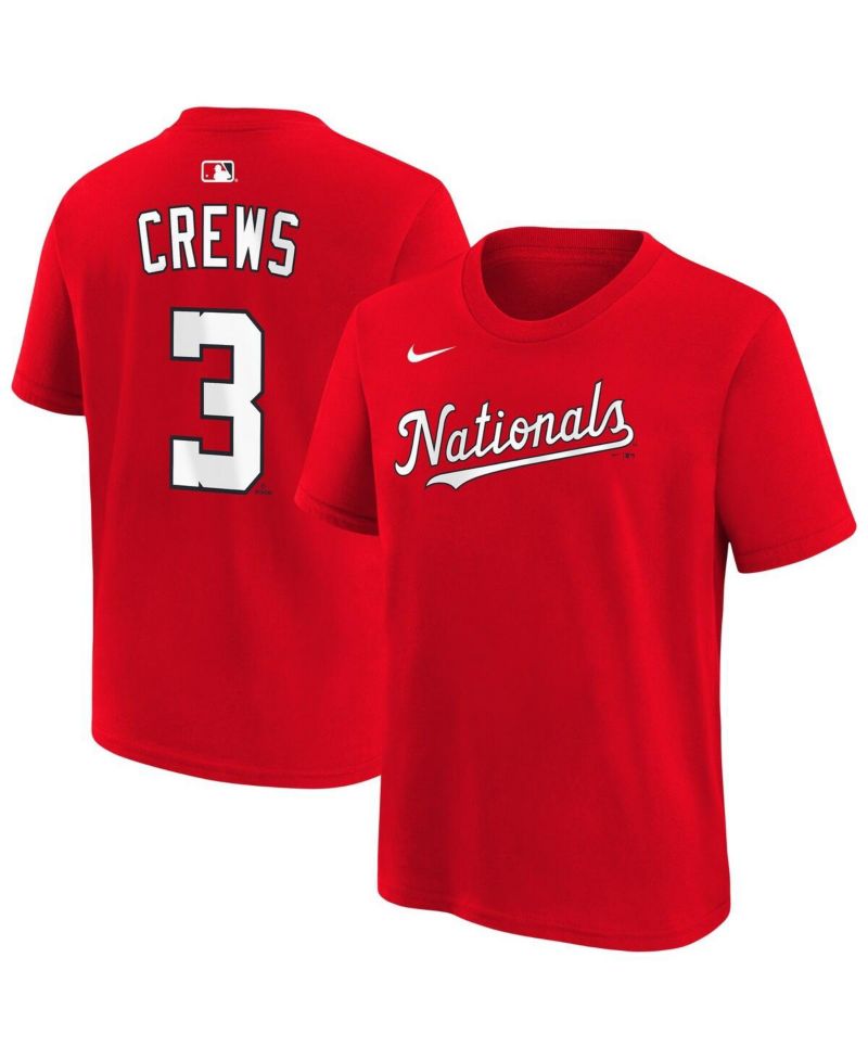 Big Boys and Girls Dylan Crews Red Washington Nationals Name & Number T-Shirt