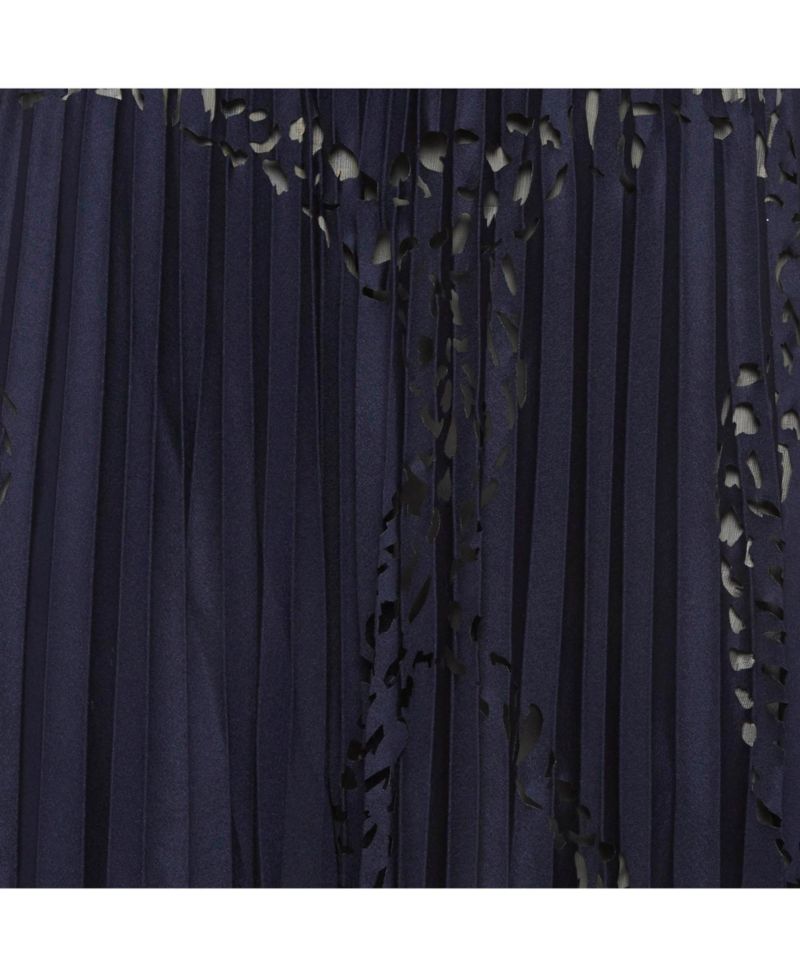 Women's Laser Cut Plisse High Low Hem Skirt