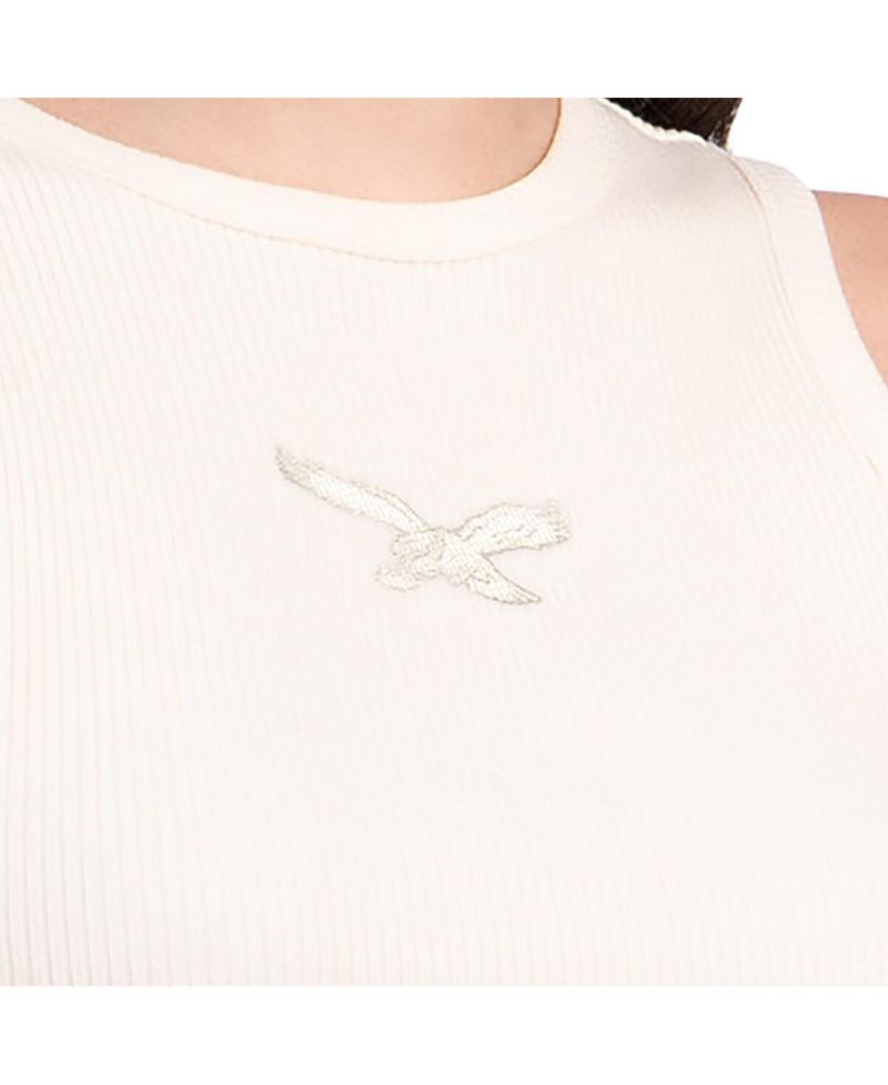 Women's Cream Philadelphia Eagles Travel Pastels Cropped Tank Top