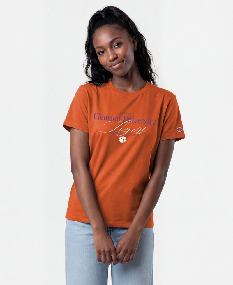 Women's Clemson Tigers Crewneck Cotton-Blend T-Shirt