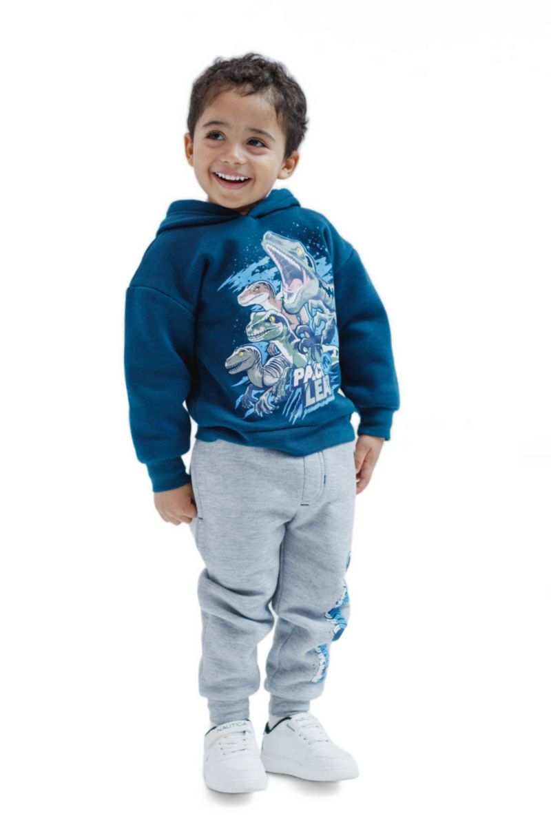 Boy's(6-20)Jurassic World Dinosaur T-Rex Fleece Pullover Hoodie and Pants Outfit Set