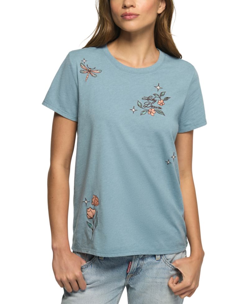 Women's Multi Hit Floral Crewneck Graphic T-Shirt