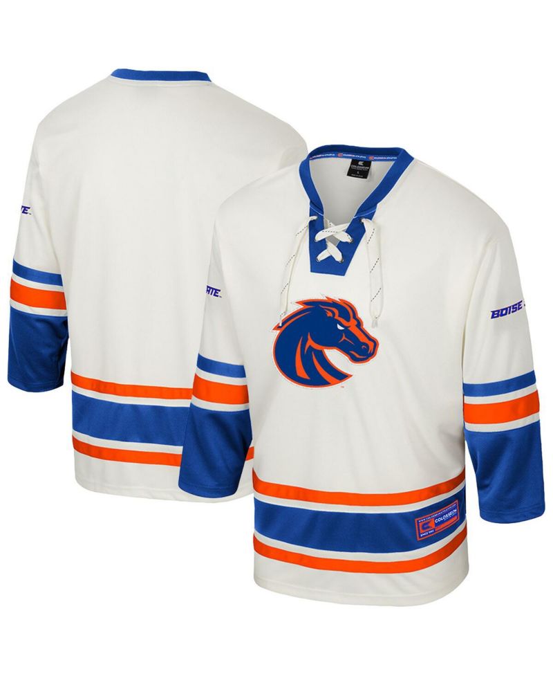 Men's Cream Boise State Broncos Puck Proud Fashion Hockey Jersey