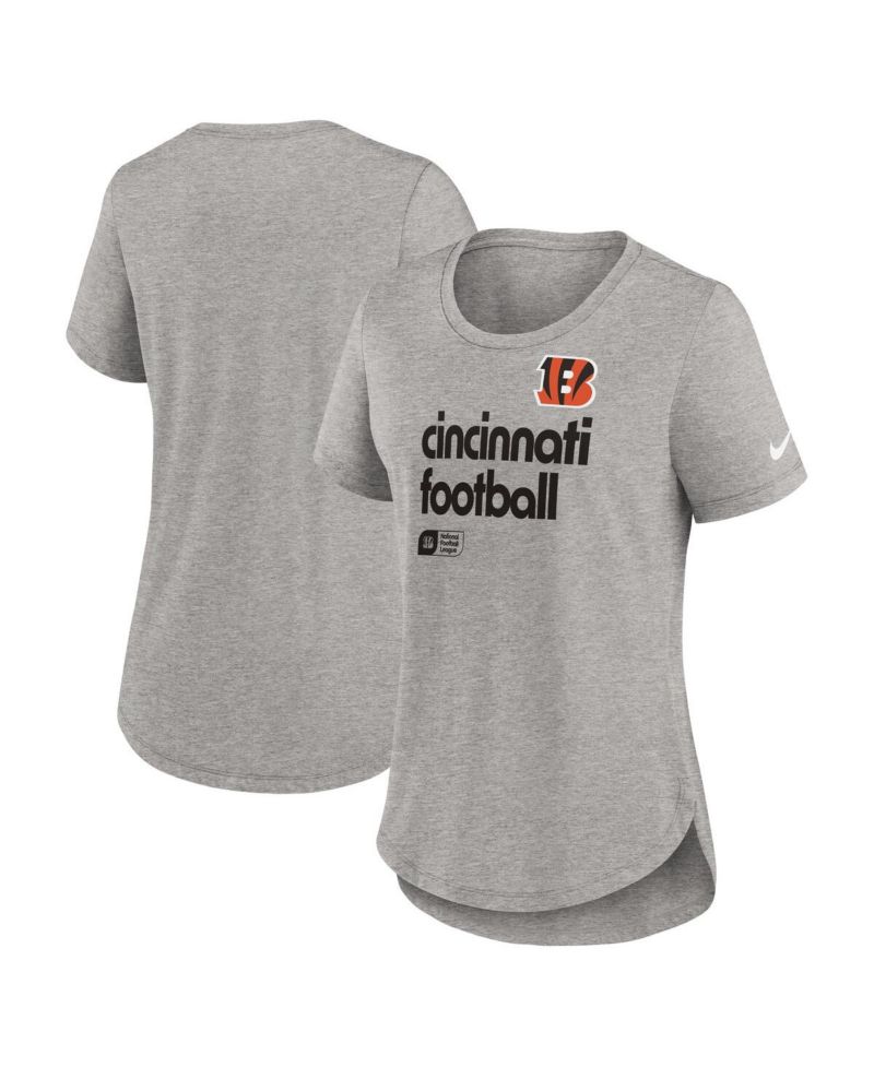 Women's Heather Gray Cincinnati Bengals Fashion Tri-Blend T-Shirt