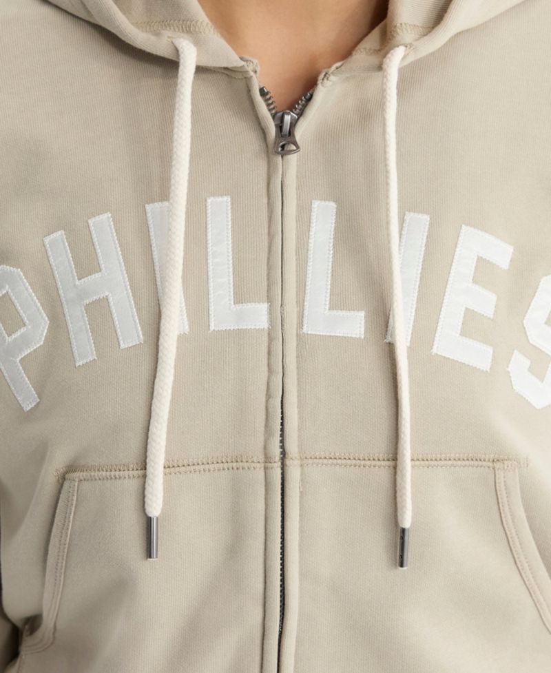 Women's Philadelphia Phillies Iconic Terry Cropped Full-Zip Hoodie