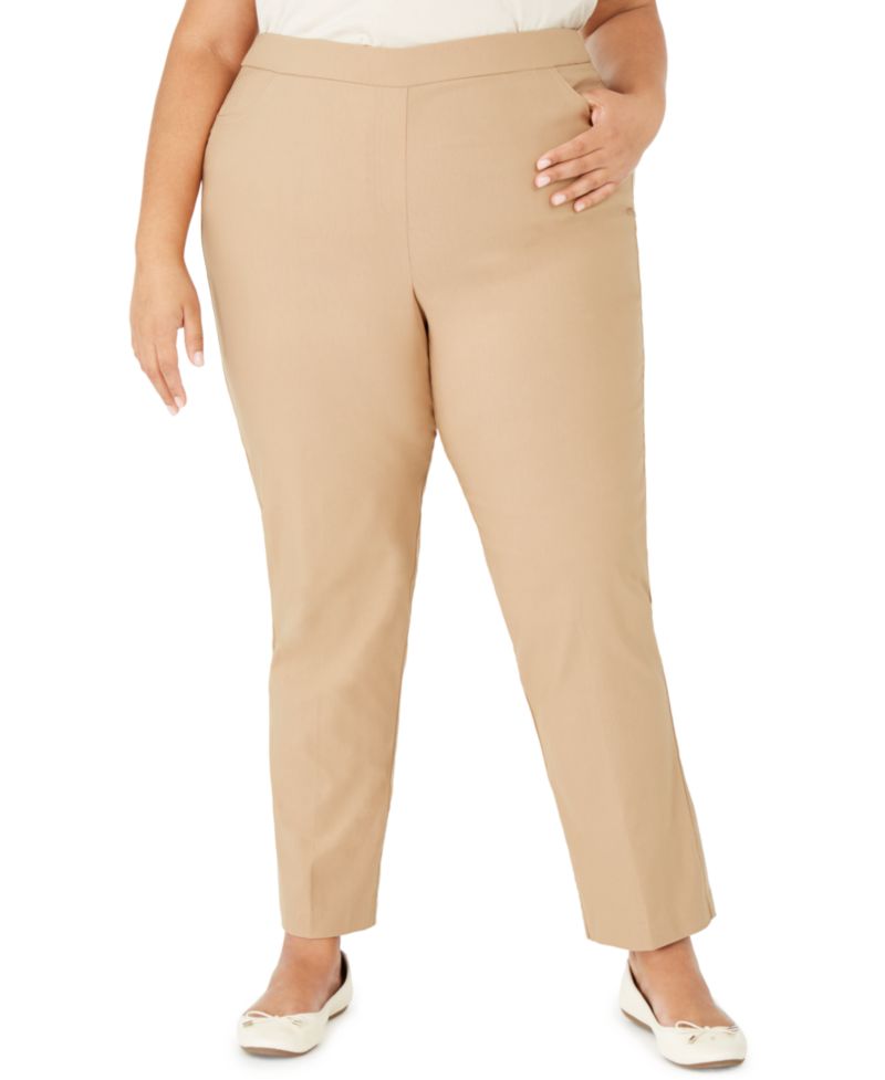 Plus Size Classic Allure Tummy Control Pull-On Average Length Pants