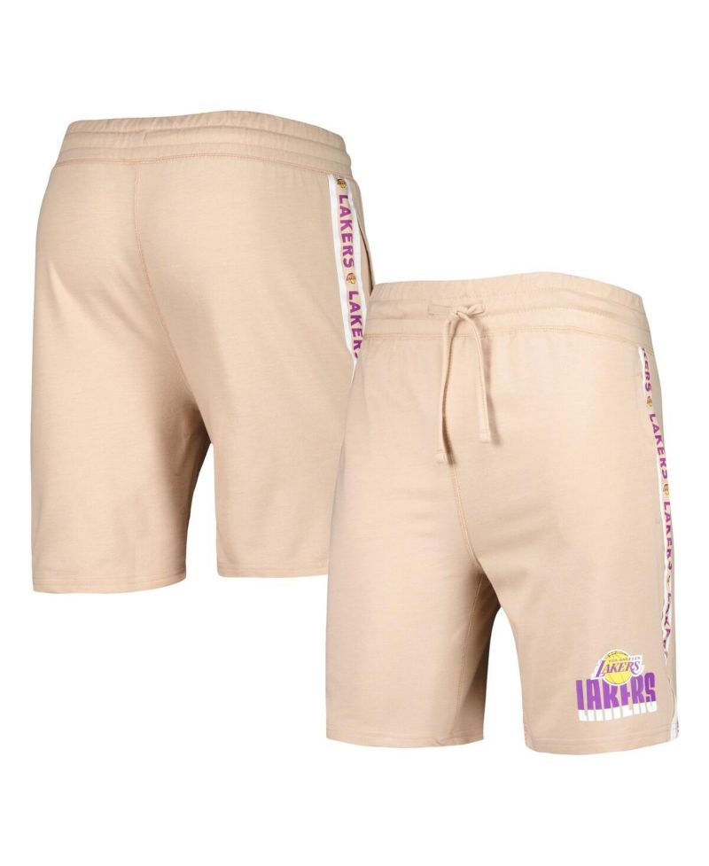 Men's Tan Los Angeles Lakers Team Stripe Shorts
