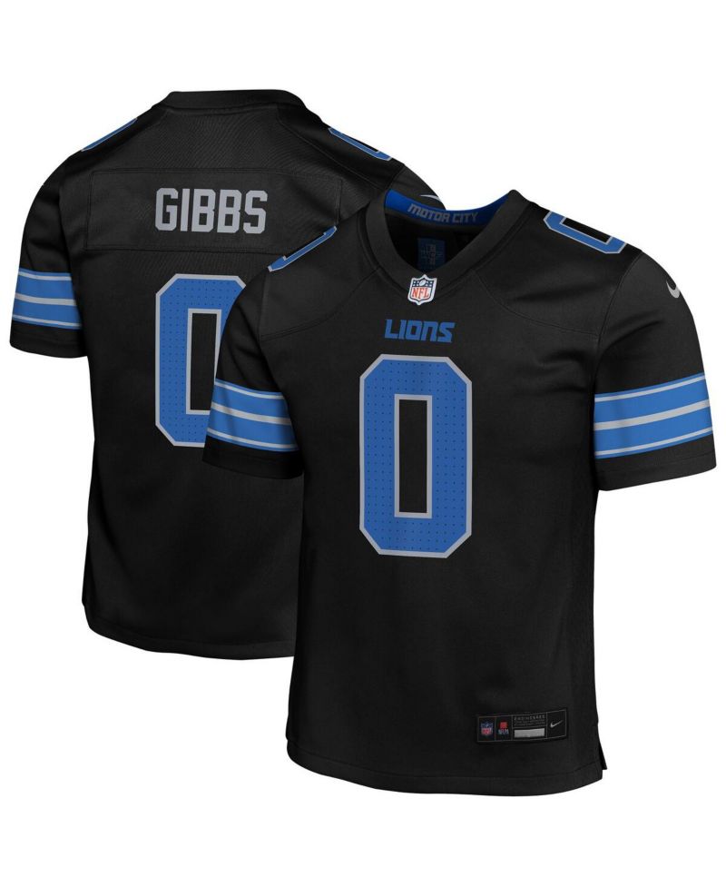 Big Boys and Girls Jahmyr Gibbs Black Detroit Lions Alternate Game Jersey