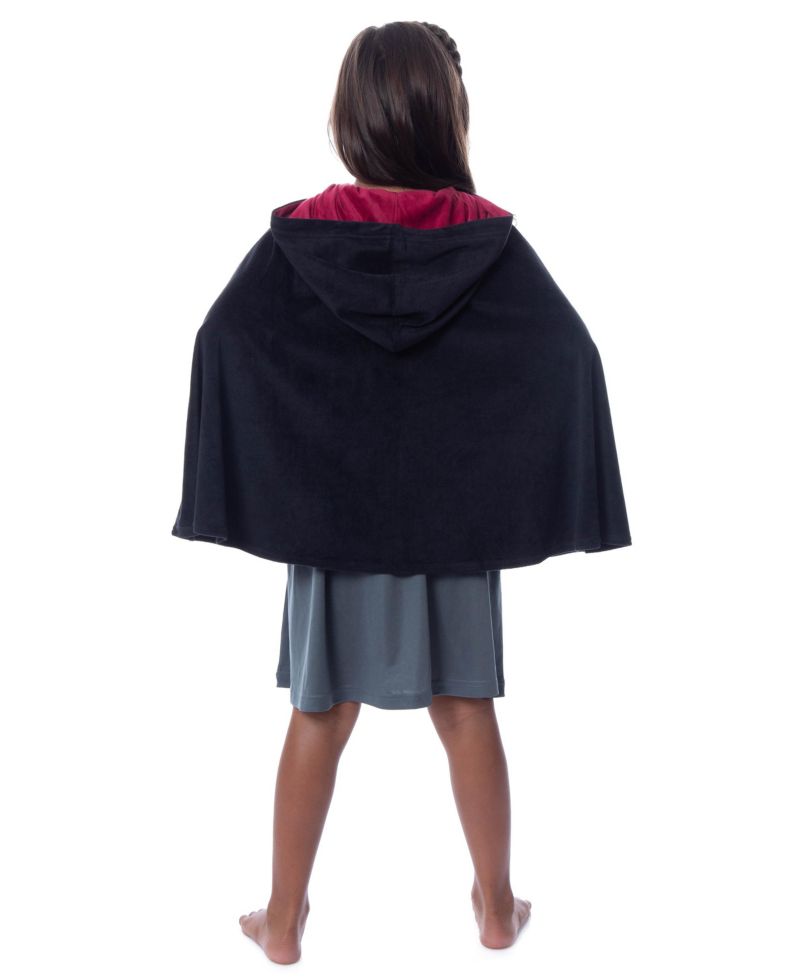 Girls' Gryffindor House Uniform Sleeveless Nightgown Kids Pajama With Cape