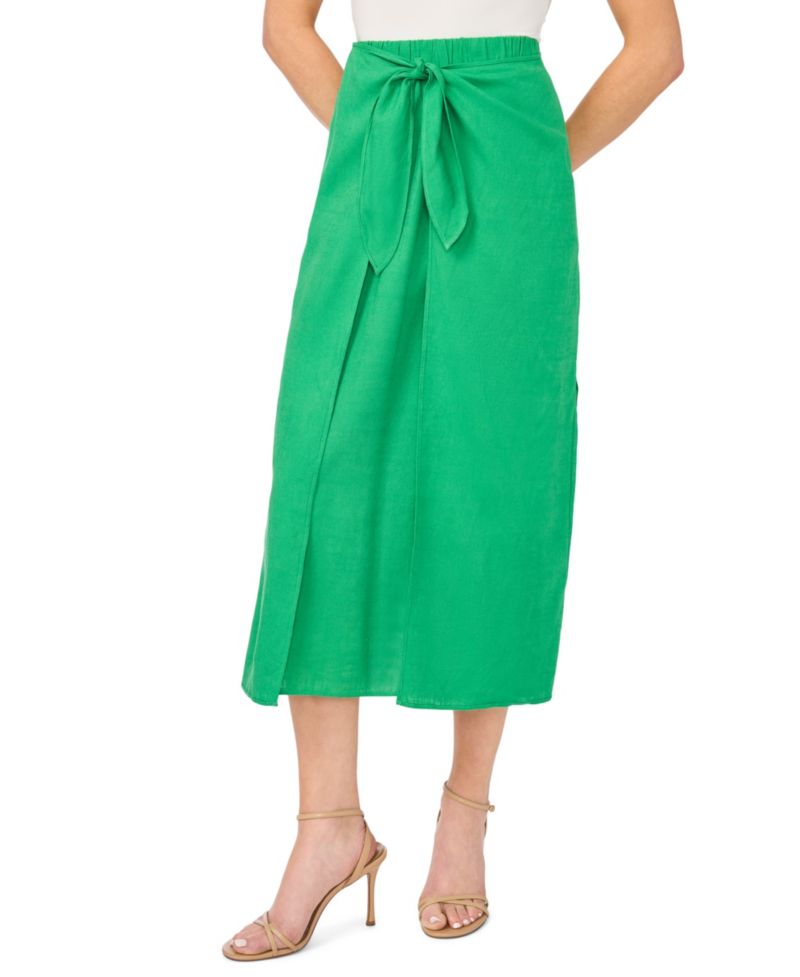Women's Wide-Tie Slit Midi Skirt