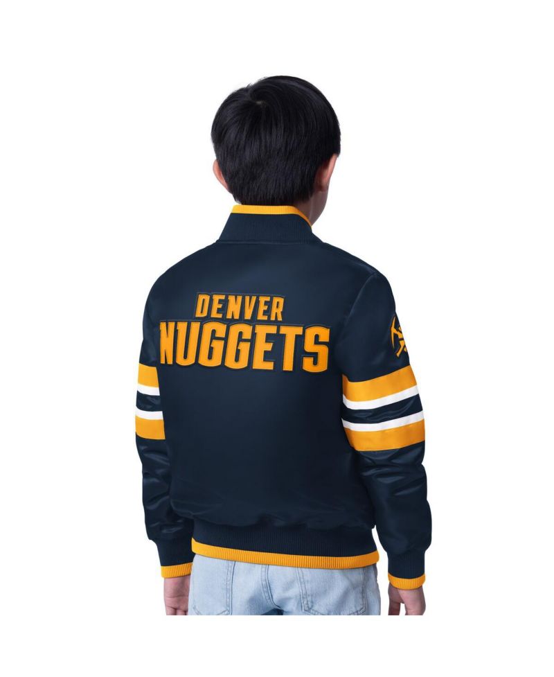 Youth Navy Denver Nuggets Scout Varsity Full-Snap Jacket