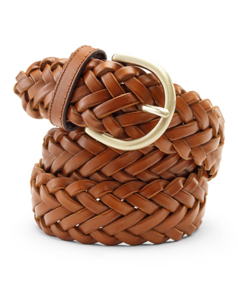 Women's Plus Size Leather Braided Belt