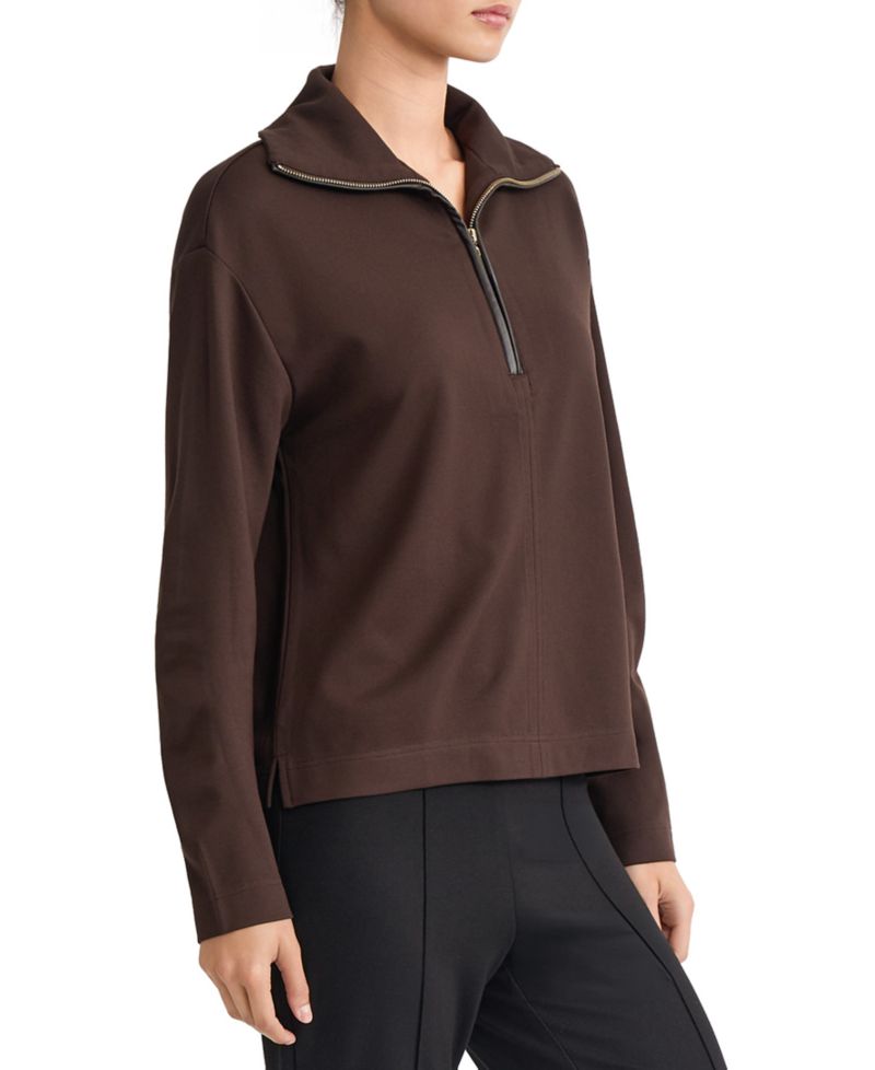 Women's Quarter-Zip Long-Sleeve Collared Pullover