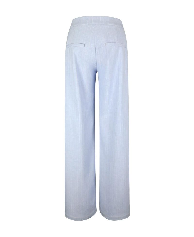 Women's Reva Sky Blue Pinstripe Single Pleat Pants