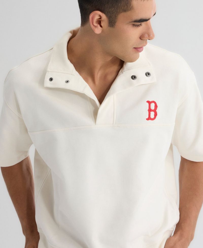 Men's Boston Red Sox Iconic Mock-Neck Relaxed-Fit Pullover