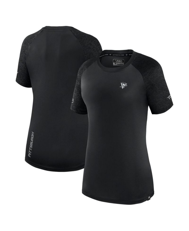 Women's Black Pittsburgh Penguins Authentic Pro Tech T-Shirt