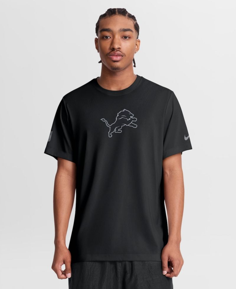 Men's Black Detroit Lions Sideline Lead The Charge Legend Dri-FIT T-Shirt