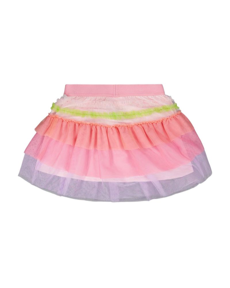 Big Girls Mesh Skirt with Multicolor Frills