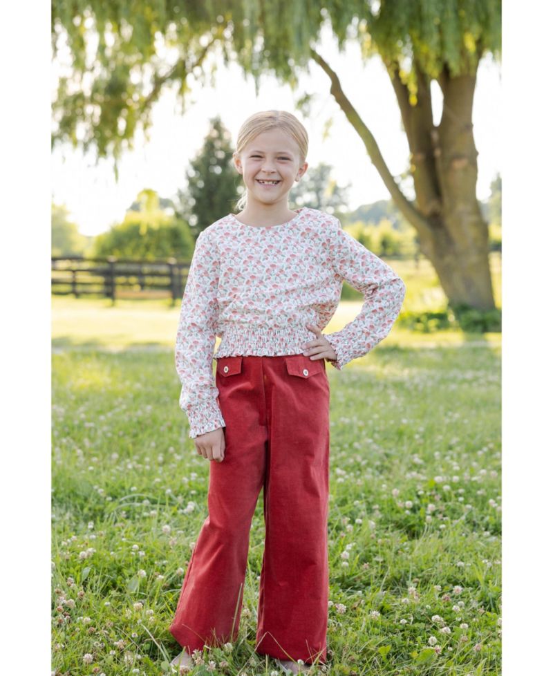 Girls' 4-16 Velvet Wide-Leg Pull-On Pants
