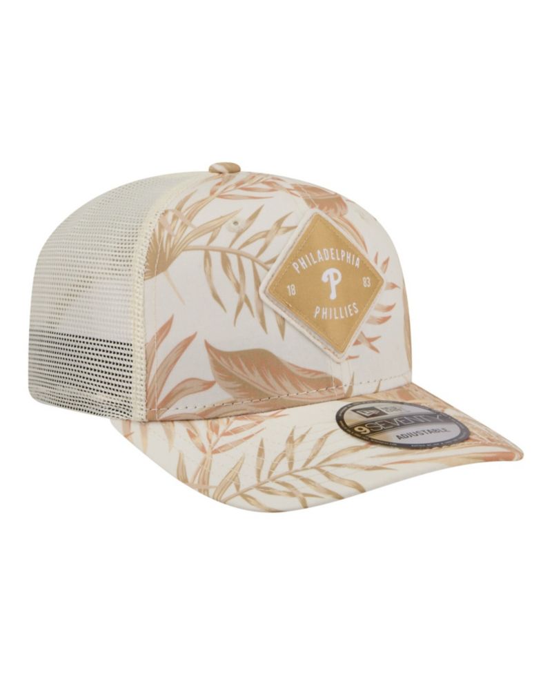 Men's Tan Philadelphia Phillies Tonal Palm COOLERA 9SEVENTY Adjustable Trucker Hat