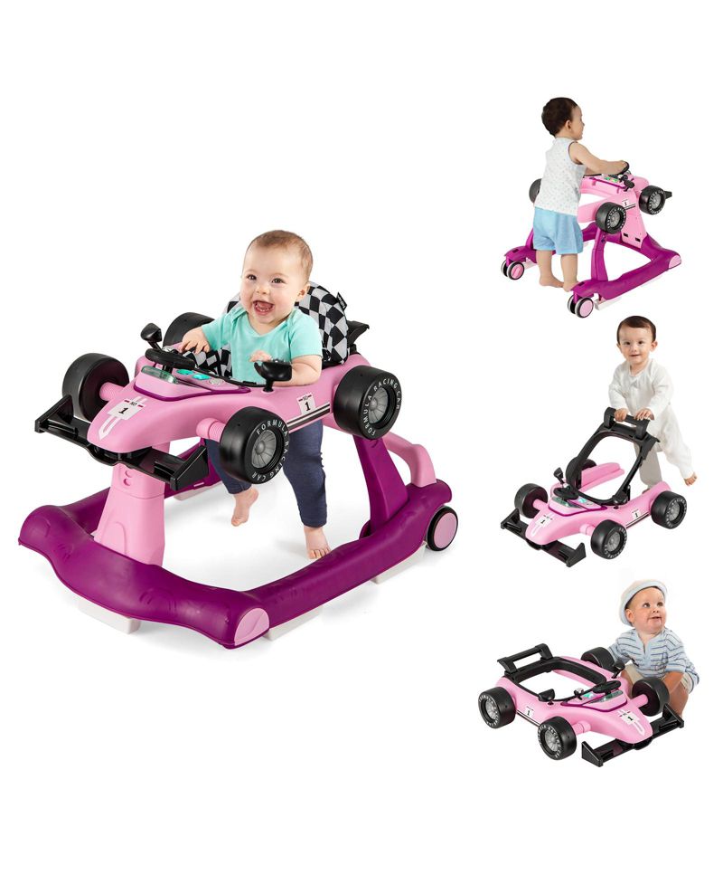 4 in 1 Foldable Baby Activity Push Walker with Adjustable Height