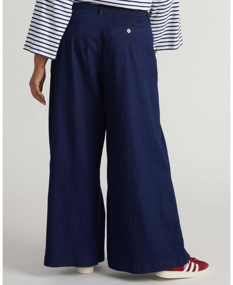 Women's Plus Size Denim Wide Leg Pant