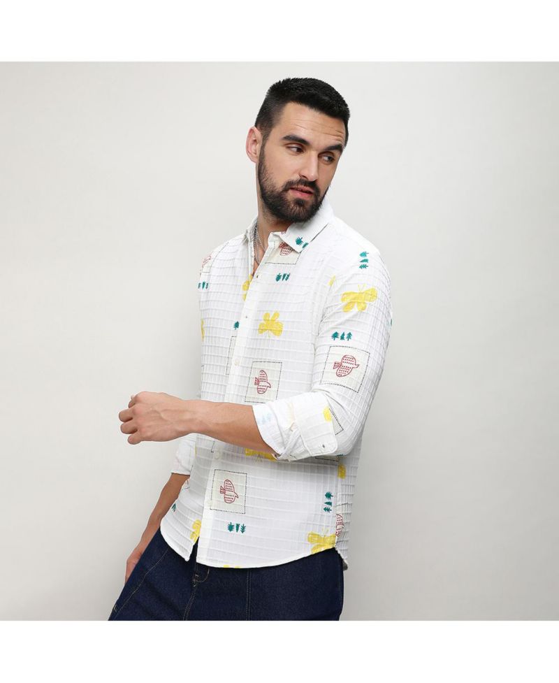 Men's Chalk White Butterfly Pine Shirt