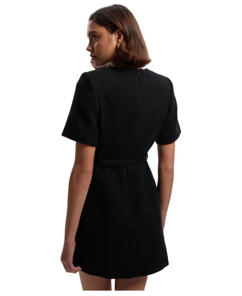 Women's Tweed Belted Mini Dress