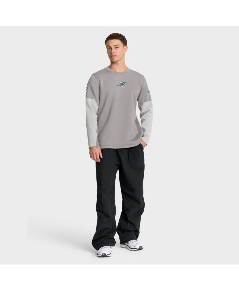 Men's Gray Miami Dolphins Sideline Scripted to Win Performance Long Sleeve T-Shirt