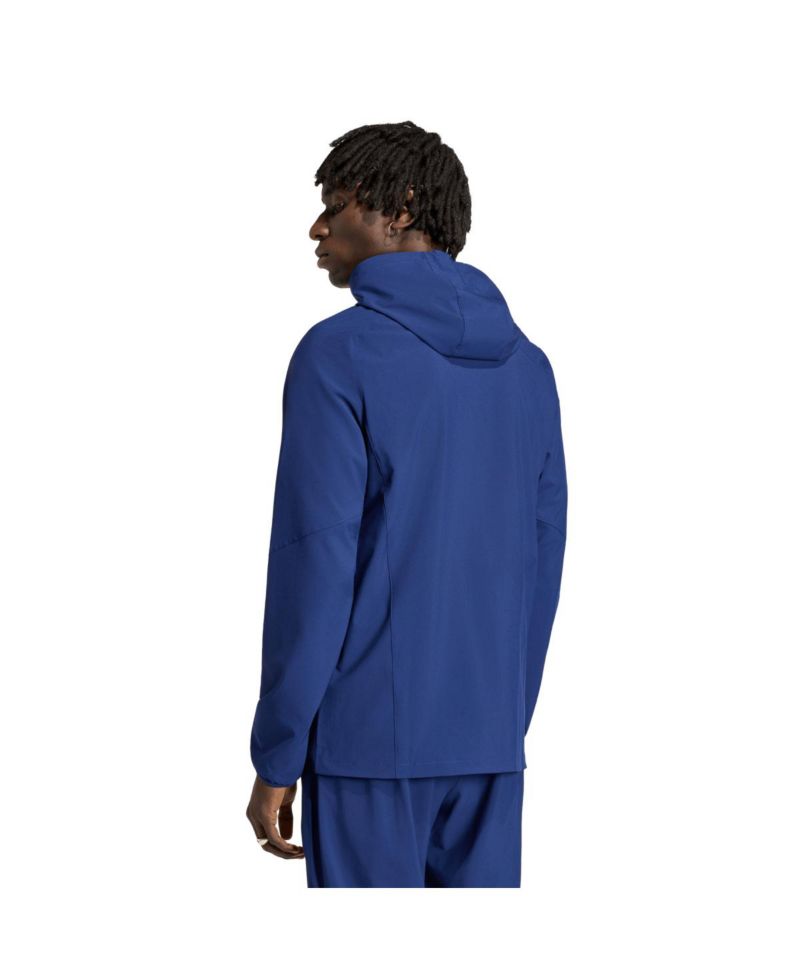 Men's Navy LA Galaxy Tiro Travel Full-Zip Hooded Windbreaker Jacket