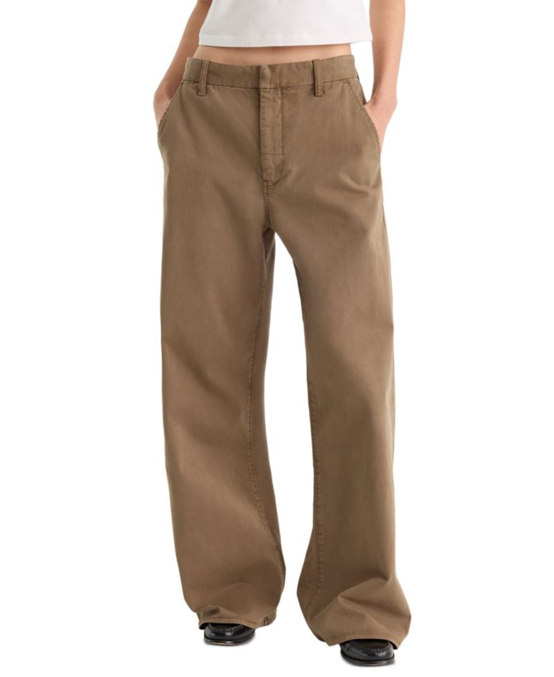 Women's Low Slung Slouchy Straight-Leg Baggy Trouser