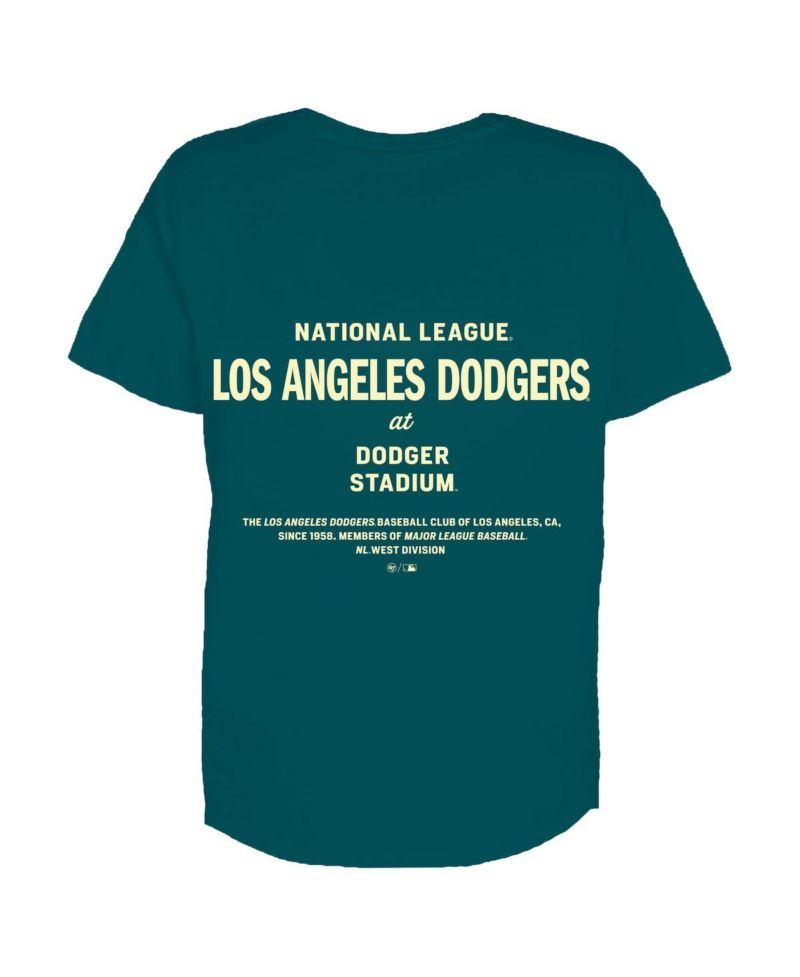 Women's Teal Los Angeles Dodgers Plus Size Leon City Cropped T-Shirt