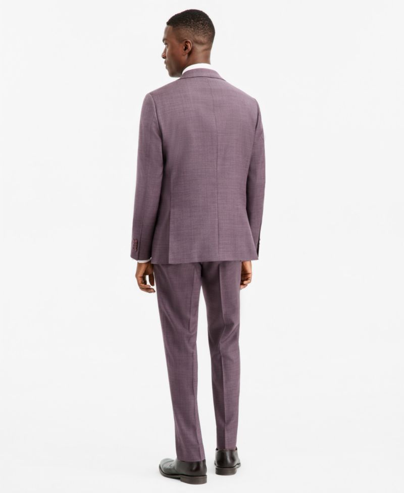 Men's Modern-Fit Purple Solid Suit Separate Pants