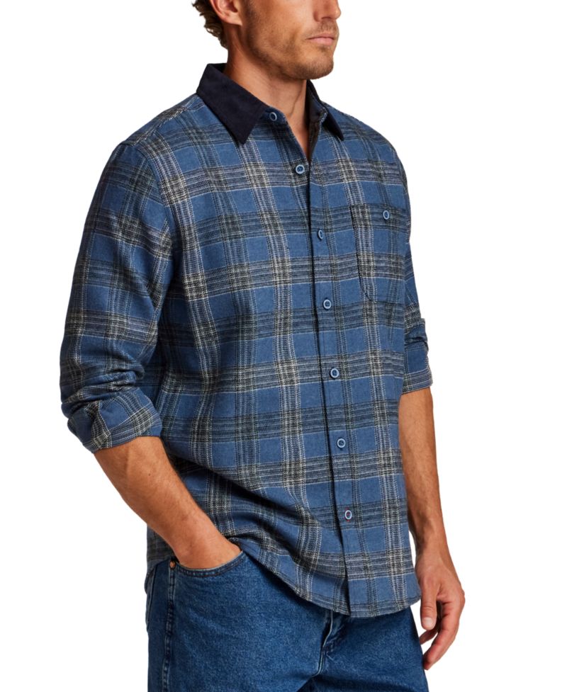 Men's Corduroy Collar Heavy Flannel Overshirt