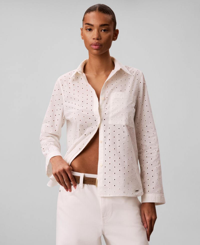 Women's Long-Sleeve Classic-Fit Collared Shirt