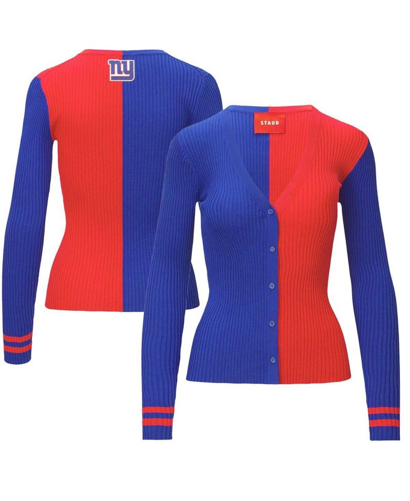 Women's Royal/Red New York Giants Cargo Sweater
