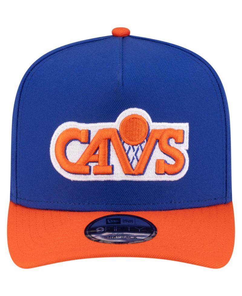 Men's Blue/Orange Cleveland Cavaliers 80s Throwback A-Frame 9FIFTY Snapback Hat