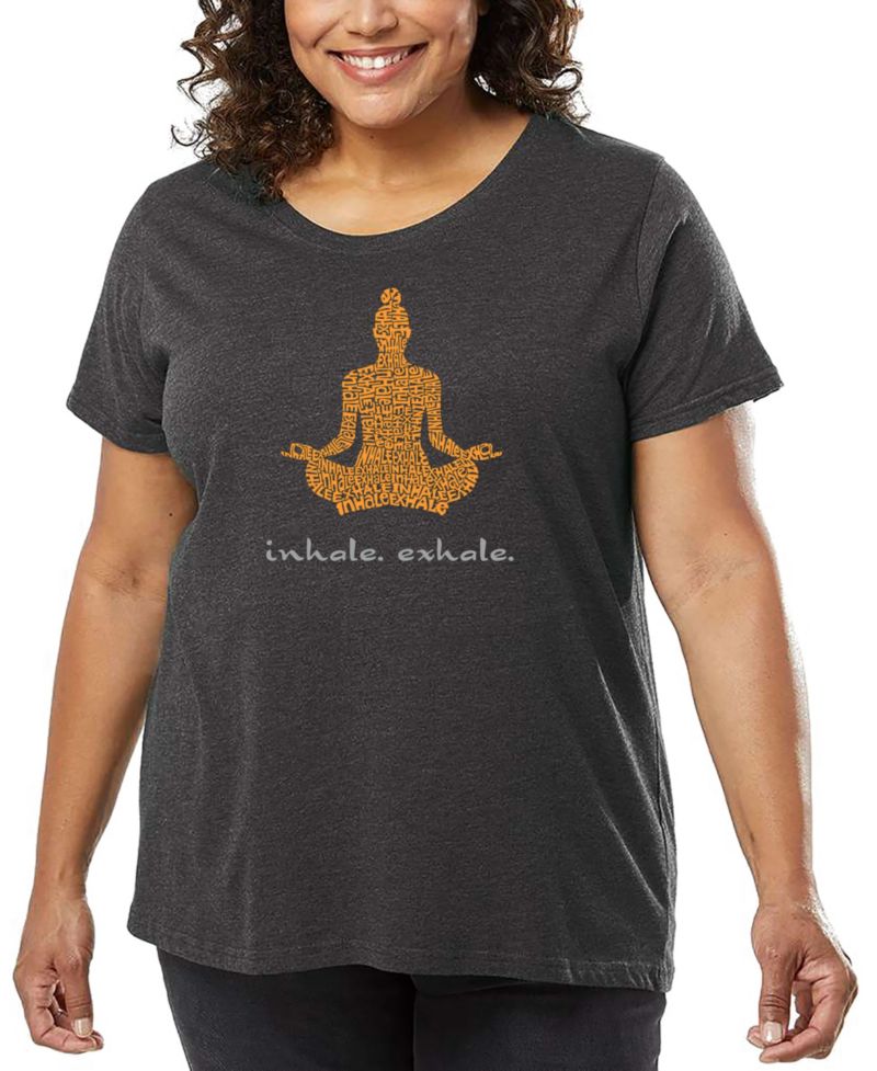 Plus Size Inhale Exhale Word Art T-Shirt