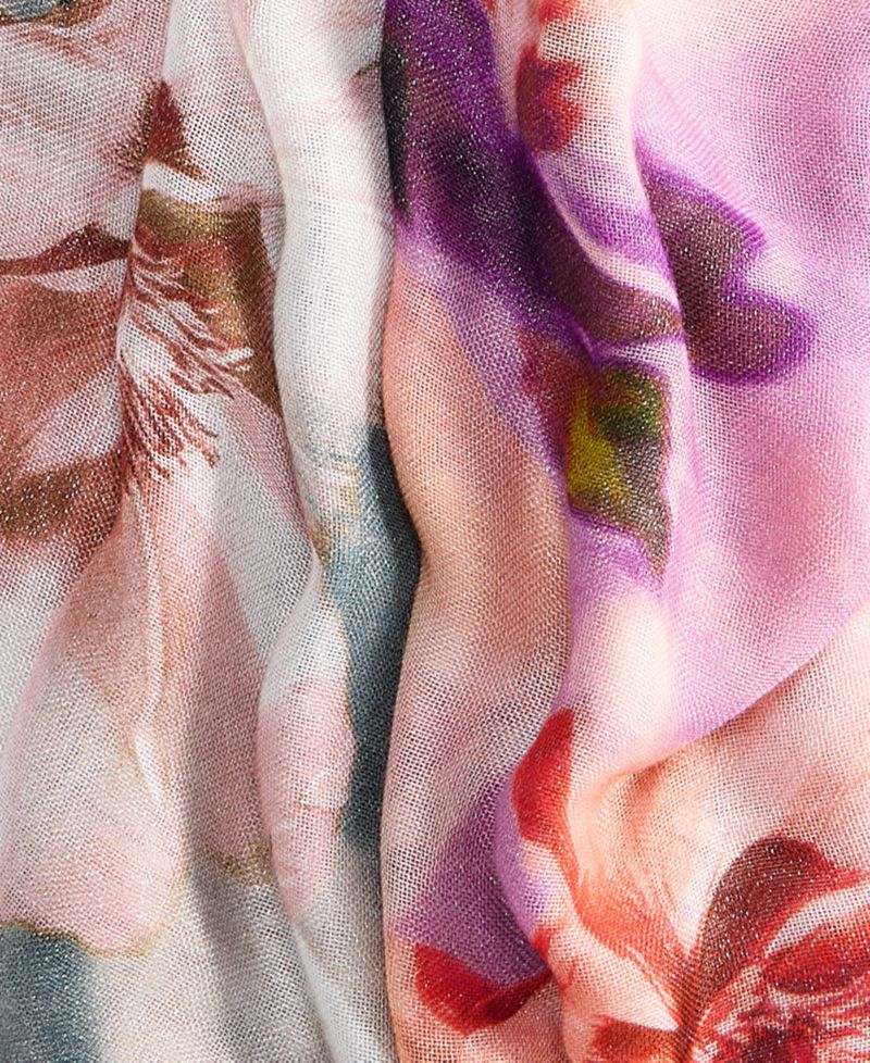 Watercolor Mia Floral Oblong Scarf