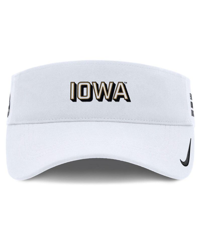 Men's White Iowa Hawkeyes 2025 On-Field Gameday Performance Ace Adjustable Visor Hat