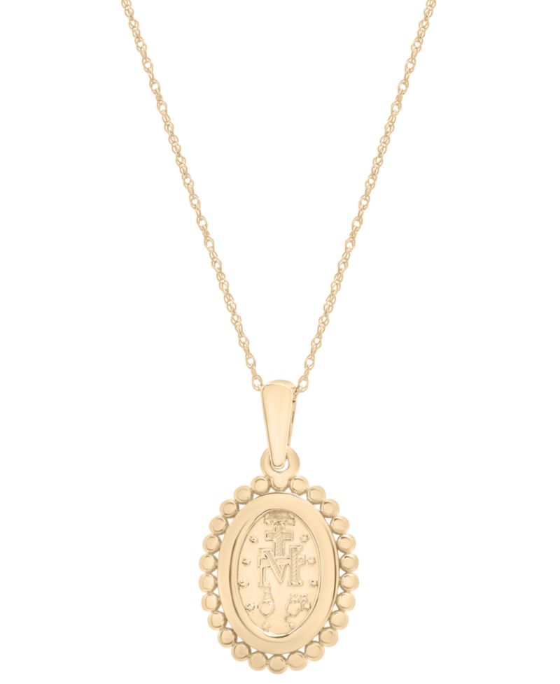 Diamond Blessed Mother Pendant 18" Necklace (1/10 ct. t.w.) in 10k Gold