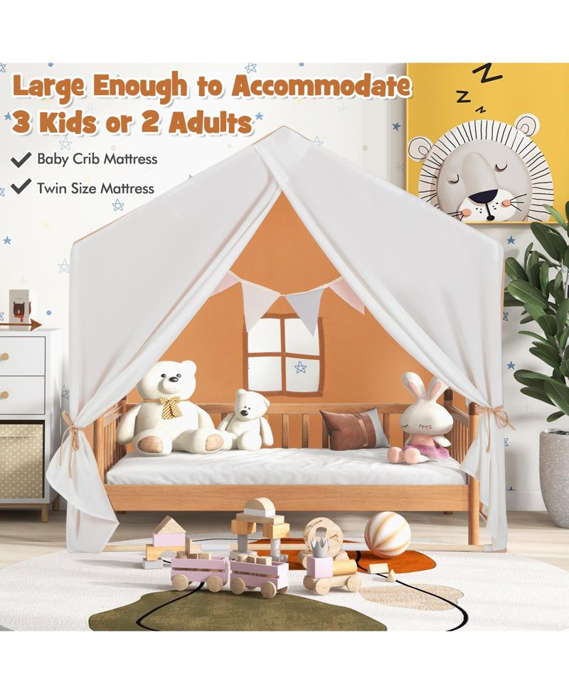 Indoor-Outdoor Play Tent with Washable Mat, 3-Piece Set