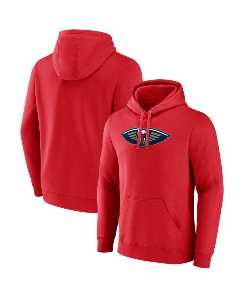Men's Red New Orleans Pelicans Primary Logo Pullover Hoodie