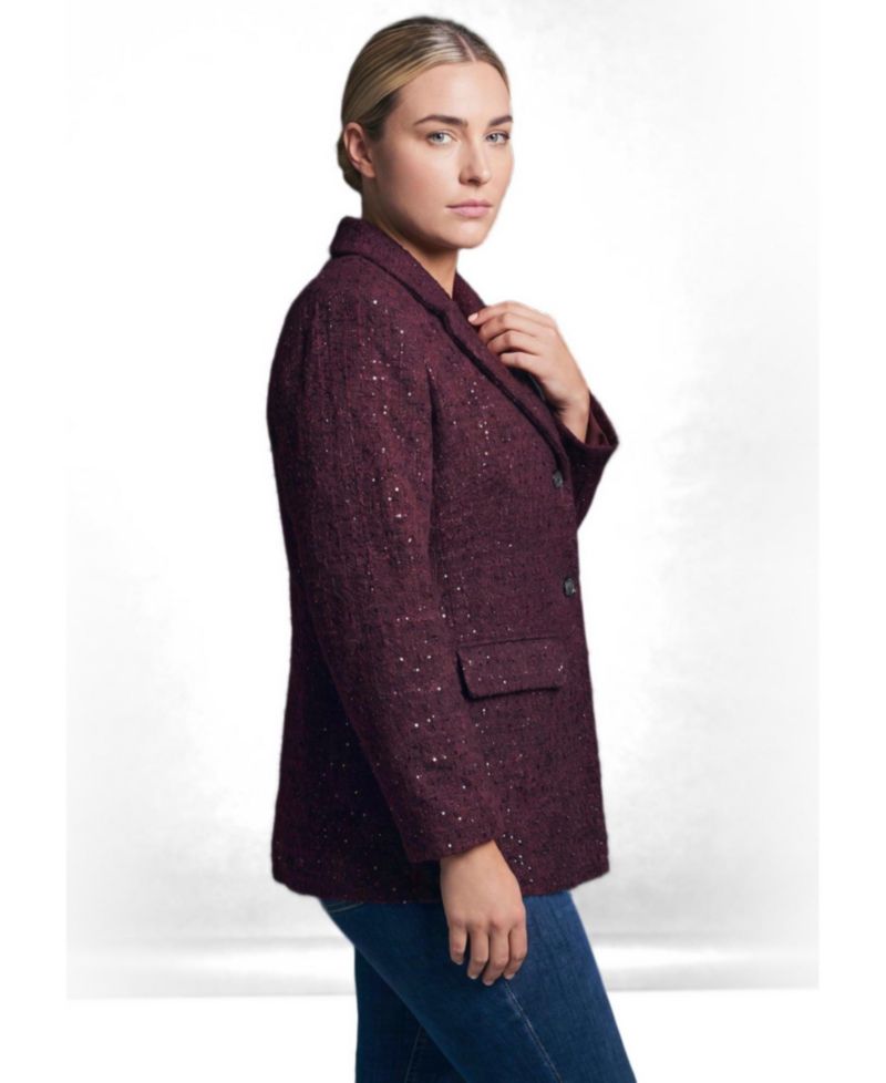 Plus Size Tegan Textured Tweed Blazer