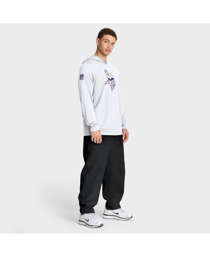 Men's White Minnesota Vikings Alt Pack Pass Accuracy Performance Long Sleeve Hoodie T-Shirt